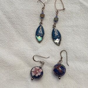 Elegant Blue and Silver Dangle Earrings